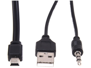 USB Ladekabel zu Mini B-Stecker mit 3.5mm Audio für Mini Lautsprecher