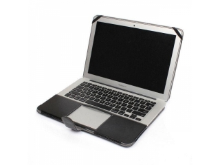 MacBook Pro Retina 13" Lederhülle Aufklappbare Tasche Cover in Schwarz