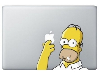 MacBook 13" Sticker Aufkleber - Homer Simpsons Eating Donut Cookie