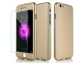 360 Grad Panzerglas Case iPhone 6/6S superdünner Rundumschutz Gold