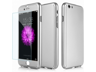 360 Grad Panzerglas Case iPhone 7 superdünner Rundumschutz Silber