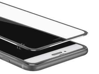 3D Panzerglas + Aluminium Frame für iPhone 7 Plus Glasfolie - schwarz