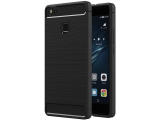 Huawei P9 Lite Carbon Gummi Hülle TPU Case schwarz