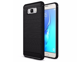 Samsung Galaxy J7 2016 Carbon Gummi Hülle TPU Case schwarz