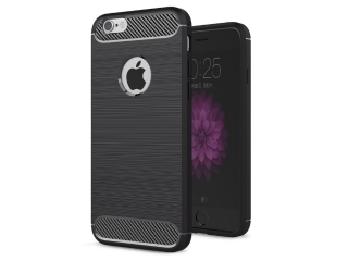 Apple iPhone 6/6S Plus Carbon Gummi Hülle TPU Case schwarz