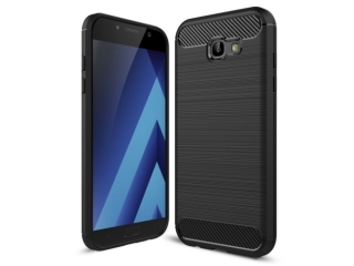 Samsung Galaxy A7 2017 Carbon Gummi Hülle TPU Case schwarz