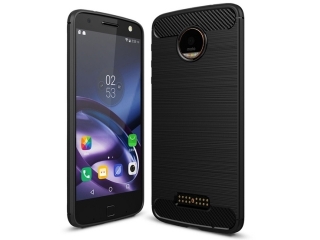 Lenovo Moto Z Carbon Gummi Hülle TPU Case schwarz