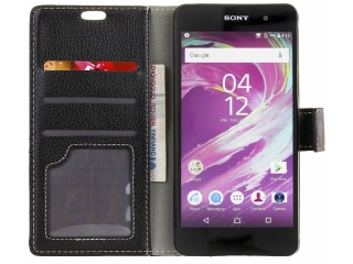 Sony Xperia XA1 Lederhülle Portemonnaie Karten Etui schwarz