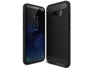 Samsung Galaxy S8+ TPU Carbon Flex Gummi Hülle Thin Softcase - schwarz