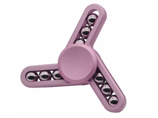 Fidget Spinner mit Stahlperlen - Tri-Spinner zum Relaxen in rosa