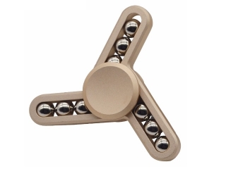 Fidget Spinner mit Stahlperlen - Tri-Spinner zum Relaxen in gold