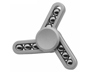 Fidget Spinner mit Stahlperlen - Tri-Spinner zum Relaxen in silber