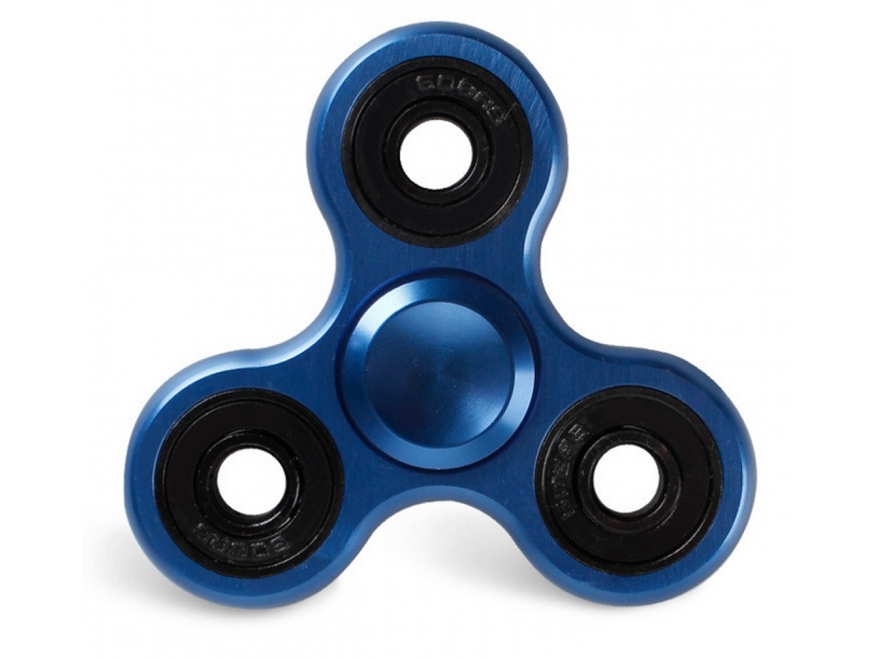 Premium fidget spinner aus massivem aluminium stahl gefr st blau