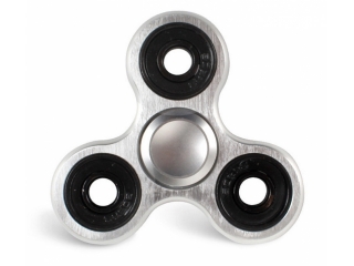 Premium Fidget Spinner aus massivem Aluminium & Stahl gefräst silber