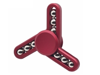 Fidget Spinner mit Stahlperlen - Tri-Spinner zum Relaxen in rot
