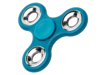 Fidget Spinner Hand Spinner Stahl Kugellager & Gewicht Chrom - blau