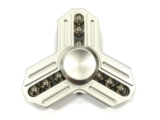 Fidget Spinner Tri-Star Aluminium mit 9 Stahlkugeln - silber