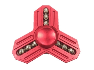 Fidget Spinner Tri-Star Aluminium mit 9 Stahlkugeln - rot