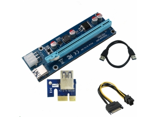 PCI-E Express Riser Card 1x to 16x USB 3.0 60cm SATA Ethereum Mining