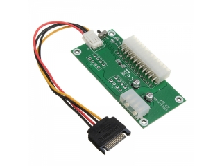 ATX 24-Pin Zweifach Netzteil Adapter Starter Board mit SATA Kabel