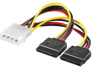 4-Pin IDE Molex auf 2x 15-Pin SATA Power Kabel Adapter für PC SATA HD