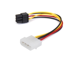 4-Pin IDE Molex auf 6-Pin Grafikkarten Strom Kabel Power Adapter