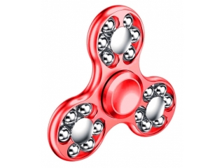 Fidget Spinner Tri-Star Aluminium mit 18 Stahlkugeln - rot