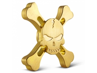 Fidget Spinner Skull and Bones Totenkopf Spinner - gold