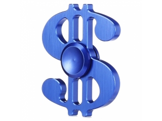 Dollar Sign Premium Fidget Spinner aus Aluminium - blau