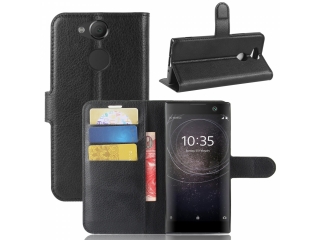 Sony Xperia XA2 Lederhülle Portemonnaie Karten Etui schwarz