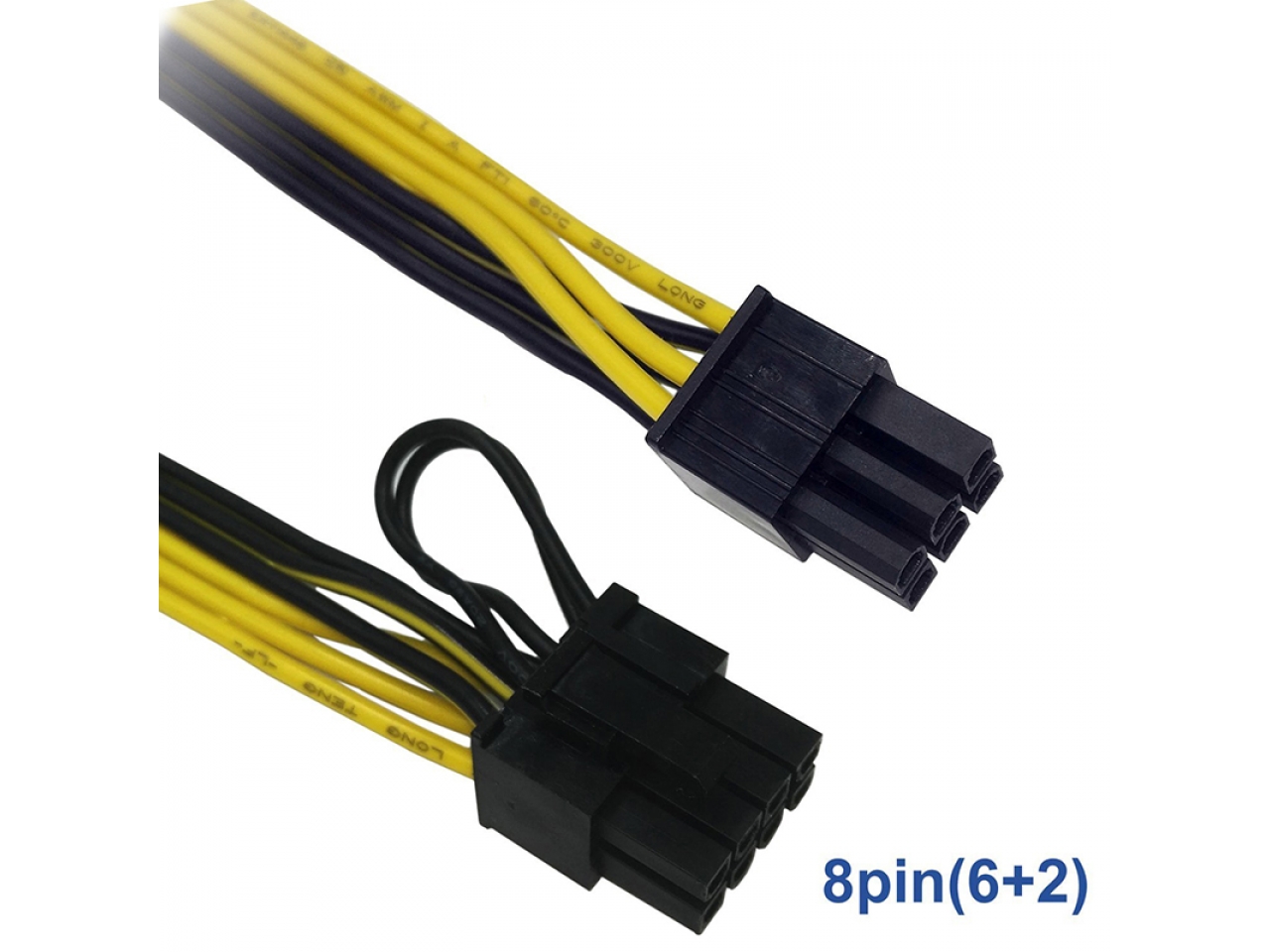 8 Pin Grafikkarte Mit 6 Pin Betreiben Grafikkarten Strom Kabel 6pin auf 8pin male/male 50cm für Netzteil