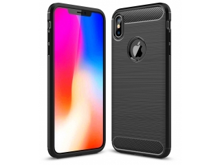 Apple iPhone XS Max Carbon Gummi Hülle TPU Case schwarz