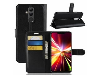 Huawei Mate 20 Lite Lederhülle Portemonnaie Karten Etui schwarz