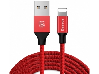 Baseus Nylon Lightning USB PC Ladekabel Datenkabel 1.2 Meter - rot