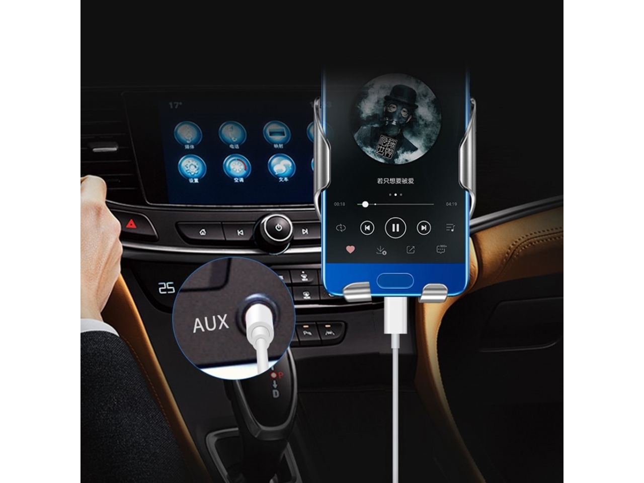 USB C Smartphone im Auto an AUX 3.5mm Audio anschliessen 1 m AUX Kabel online bestellen