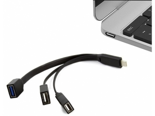 USB-C auf 3-Fach USB Kabel - 3 USB Geräte anschliessen an USB-C Buchse