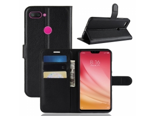 Xiaomi Mi 8 Lite Lederhülle Portemonnaie Karten Etui schwarz