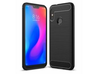 Xiaomi Redmi Note 6 Pro Carbon Gummi Hülle TPU Case schwarz