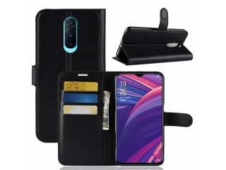 Oppo RX17 Pro Lederhülle Portemonnaie Karten Etui schwarz