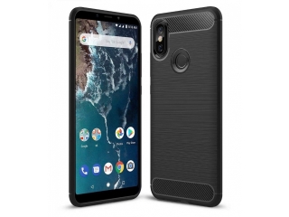 Xiaomi Mi A2 Carbon Gummi Hülle TPU Case schwarz