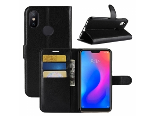 Xiaomi Mi A2 Lite Lederhülle Portemonnaie Karten Etui schwarz