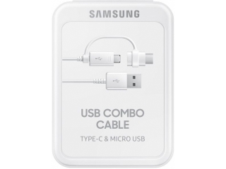 Samsung Combo USB C / Micro USB Lade Kabel 2in1 Set 1.5m in Retail Box