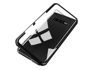 Samsung Galaxy S10+ Magnetische Alu Schutzhülle Glas Rückseite schwarz