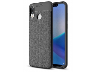 Honor Play Leder Design Gummi Hülle TPU Cover schwarz