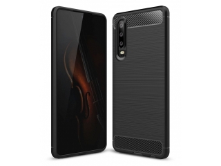 Huawei P30 Carbon Gummi Hülle TPU Case schwarz