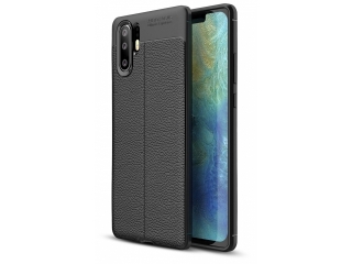 Huawei P30 Pro Leder Design Gummi Hülle TPU Cover schwarz