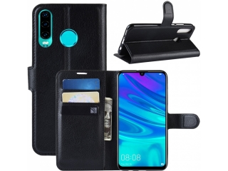 Huawei P30 Lite Lederhülle Portemonnaie Karten Etui schwarz