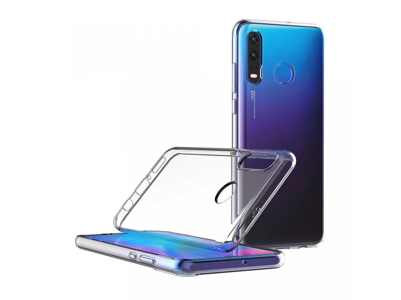 Huawei P30 Lite Gummi TPU Hülle flexibel transparent thin clear case online bestellen
