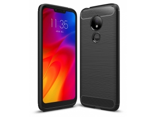 Motorola Moto G7 Power Carbon Gummi Hülle TPU Case schwarz