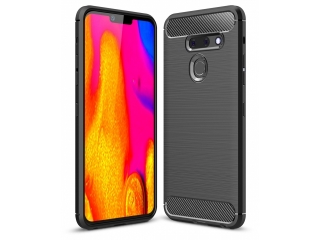 LG G8 ThinQ Carbon Gummi Hülle TPU Case schwarz